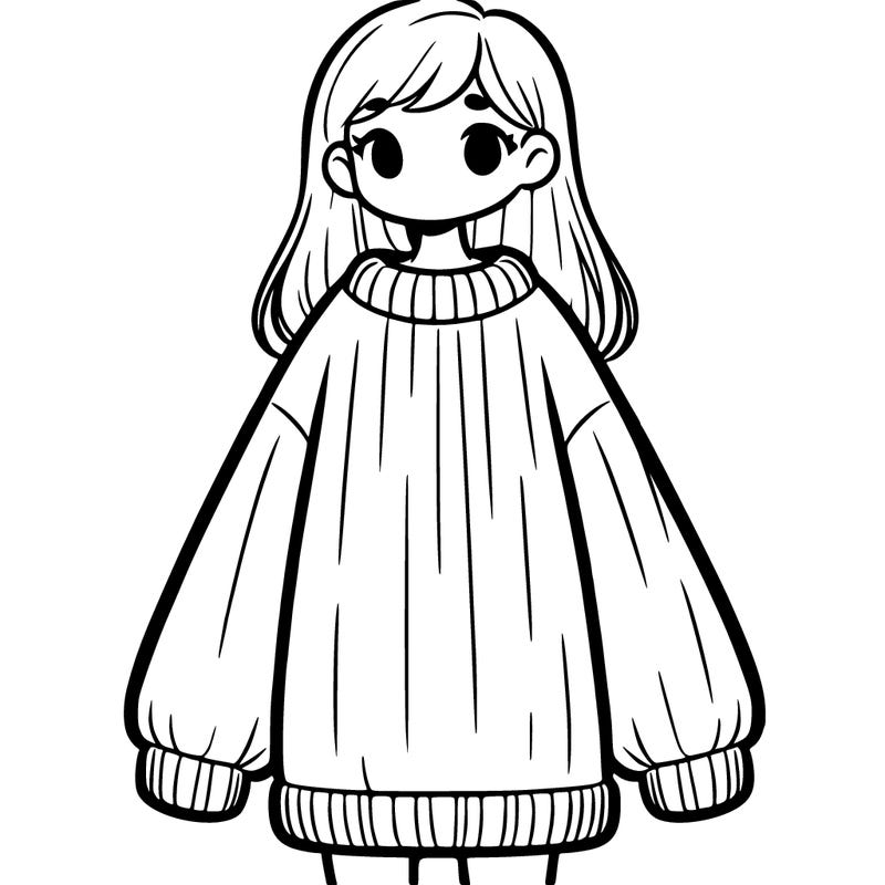 girl with over sized sweater