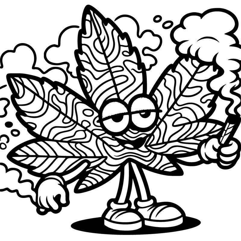 trippy maple leaf smoking