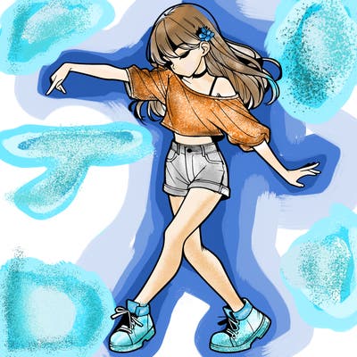 realistic girl danceing