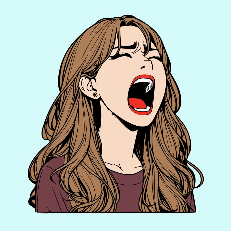 screaming realistic, girl