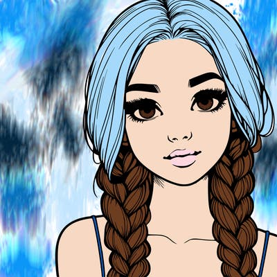 realistic girl with braids