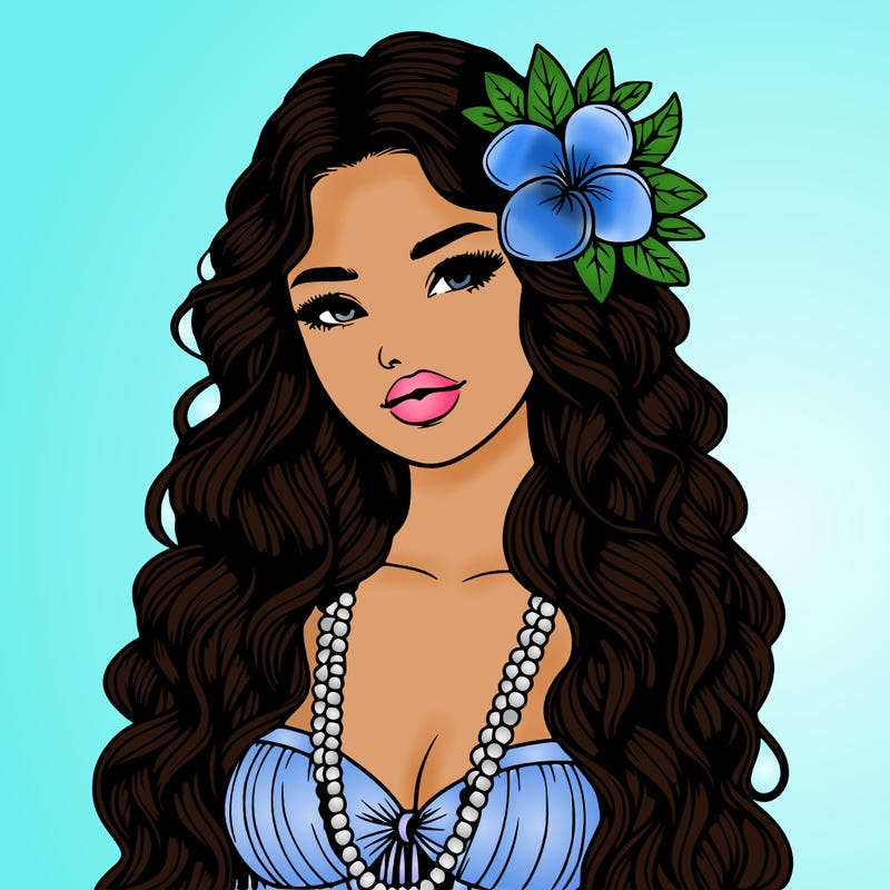 realistic beautiful hawaiian woman,long dress,haku lei, lips