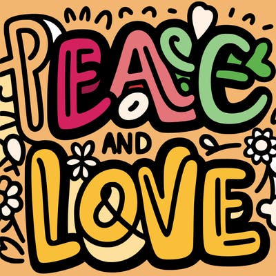 the words: peace and love - ringo starr