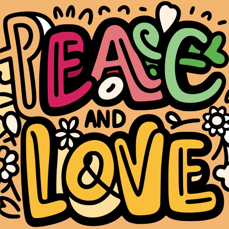 the words: peace and love - ringo starr