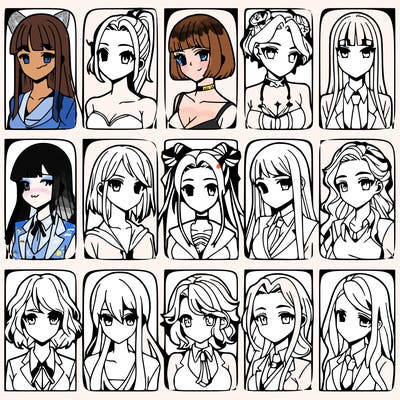 girls that look diffrent anime