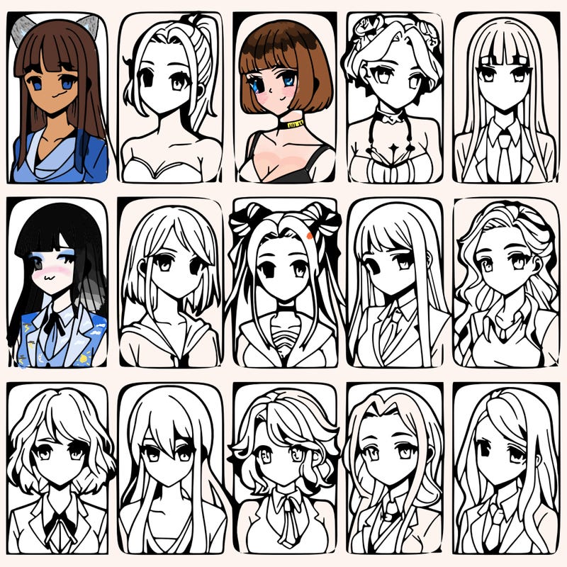 girls that look diffrent anime