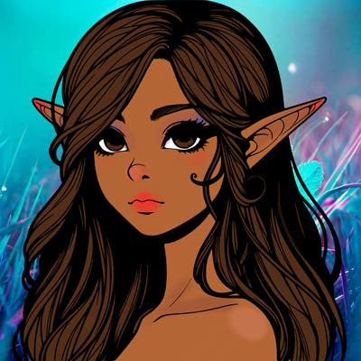 elf girl realistic dark fantasy