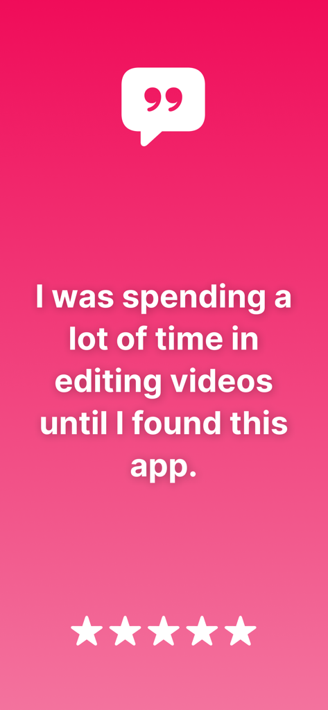Split Video: Story Cutter - Five star user review for Split Video Story Cutter app