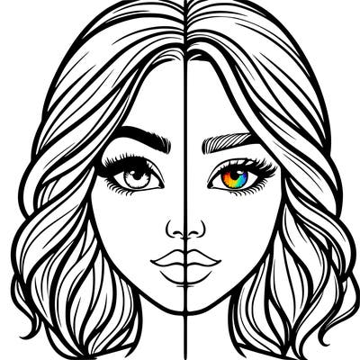 realistic girl split half