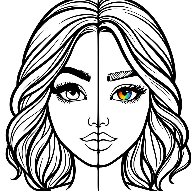 realistic girl split half