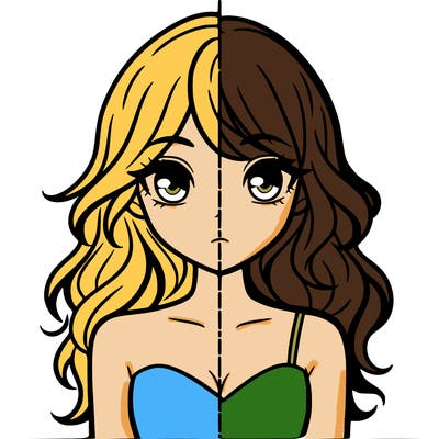 a split of a girl