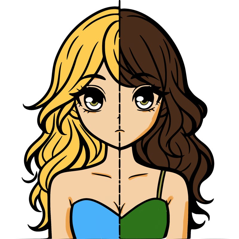 a split of a girl