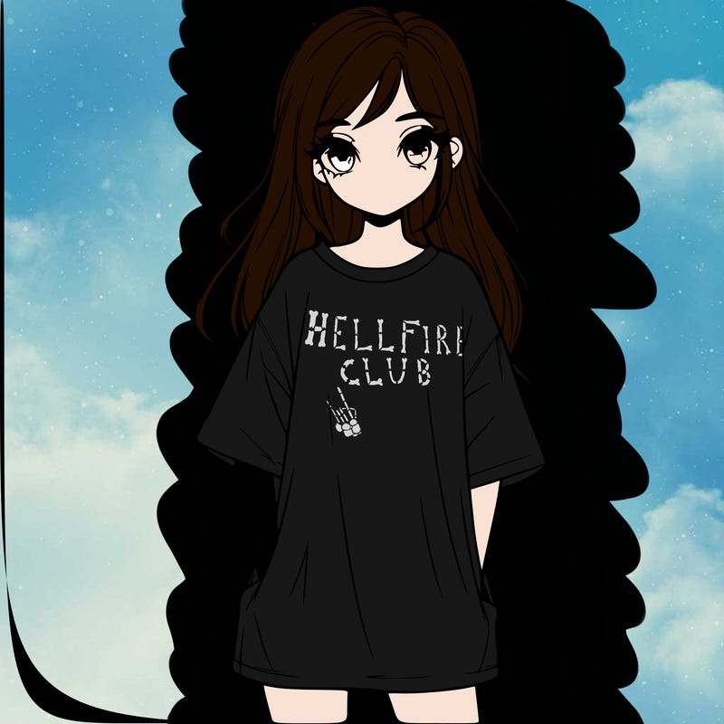 teen girl in long oversized tshirt