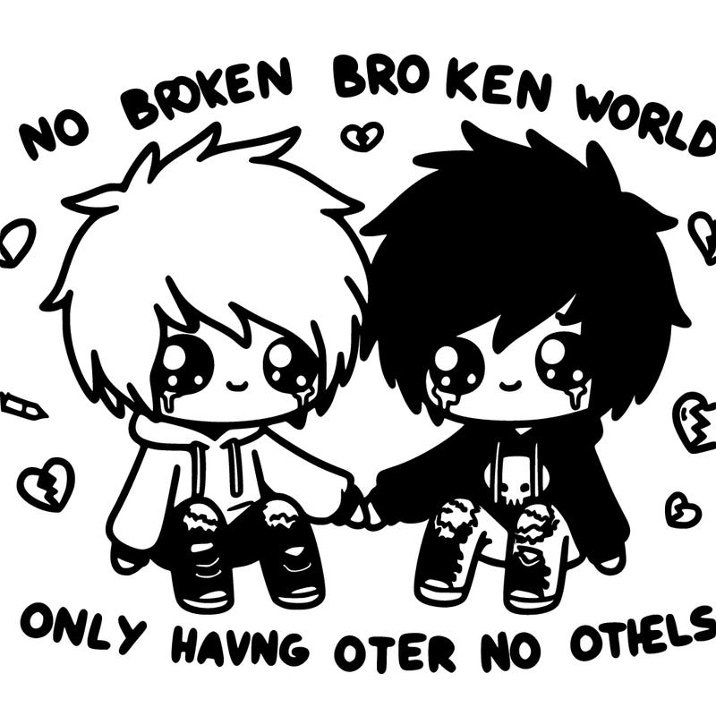 two broken emo kids falling in love in this broken world only having each other to lean on