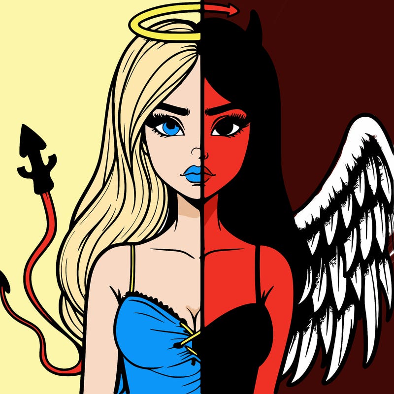 devil vs angel realistic girl