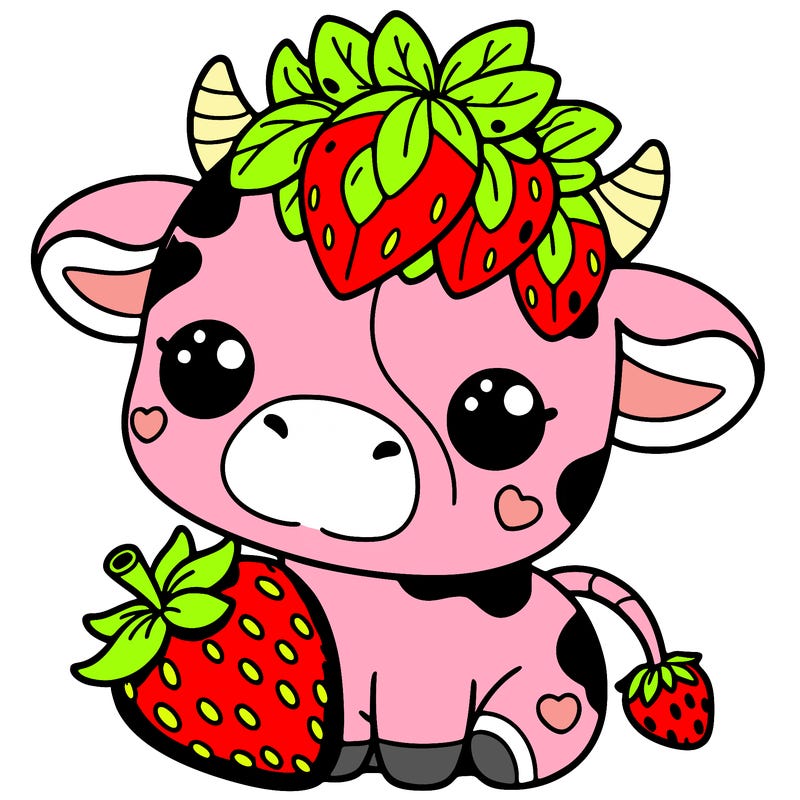 cute strawberry cow