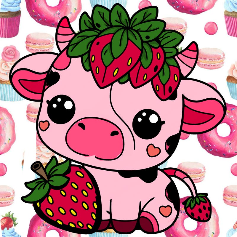 cute strawberry cow