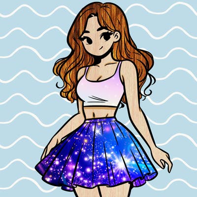 woman in a skirt and crop top