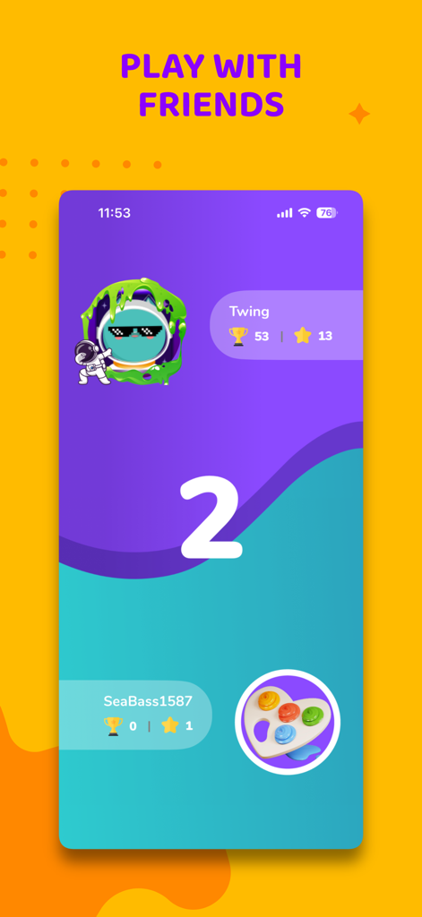 Twin Science: STEM Learning - Zwei Spieler, die in einer MINT-Quiz-Herausforderung in der Twin Science App gegeneinander antreten
