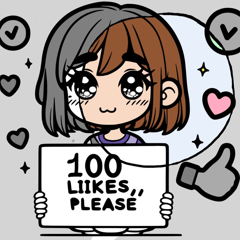 a girl with a sign saying 100 likes, please