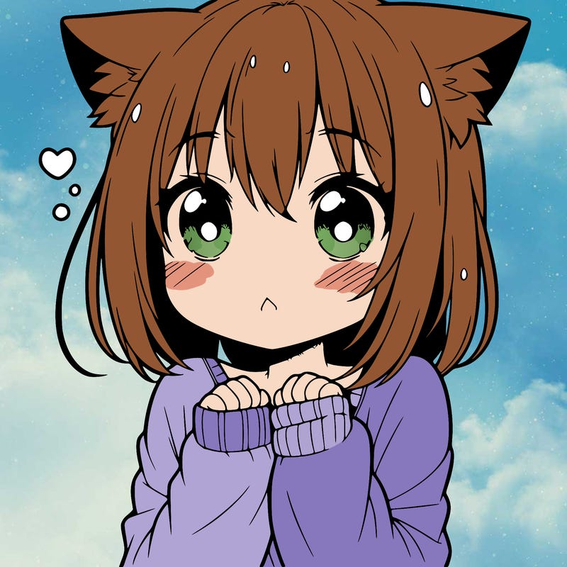 shy anime catgirl