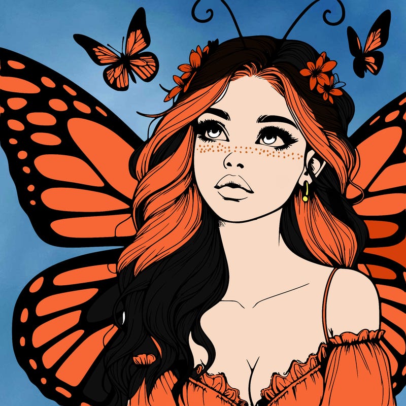 butterfly fairy realistic girl