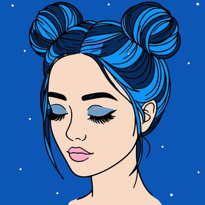 woman with hair buns