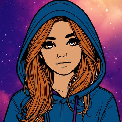 realistic girl with a hoodie