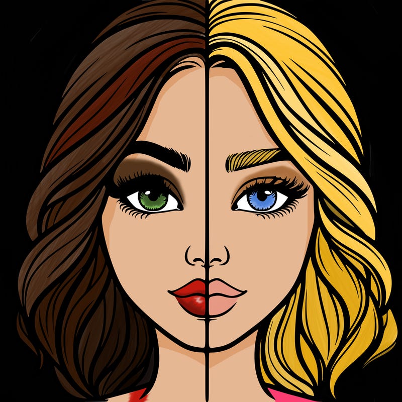 realistic girl split half