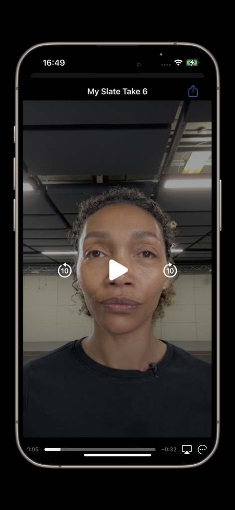 Live Link Face - Video playback of a captured facial performance in the Live Link Face app interface