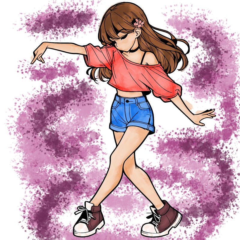 realistic girl danceing