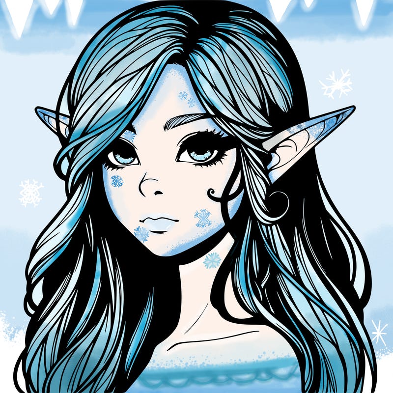 elf girl realistic dark fantasy