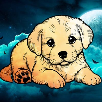 a cute realistic puppy