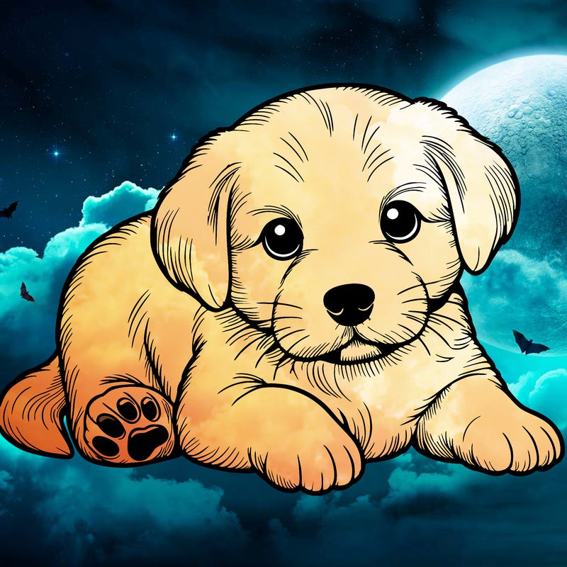 a cute realistic puppy