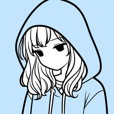 girl with a hoodie with hood over her head