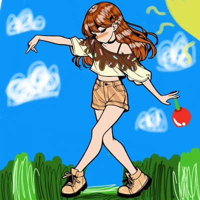 realistic girl danceing