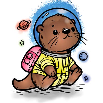 otter in a space suit