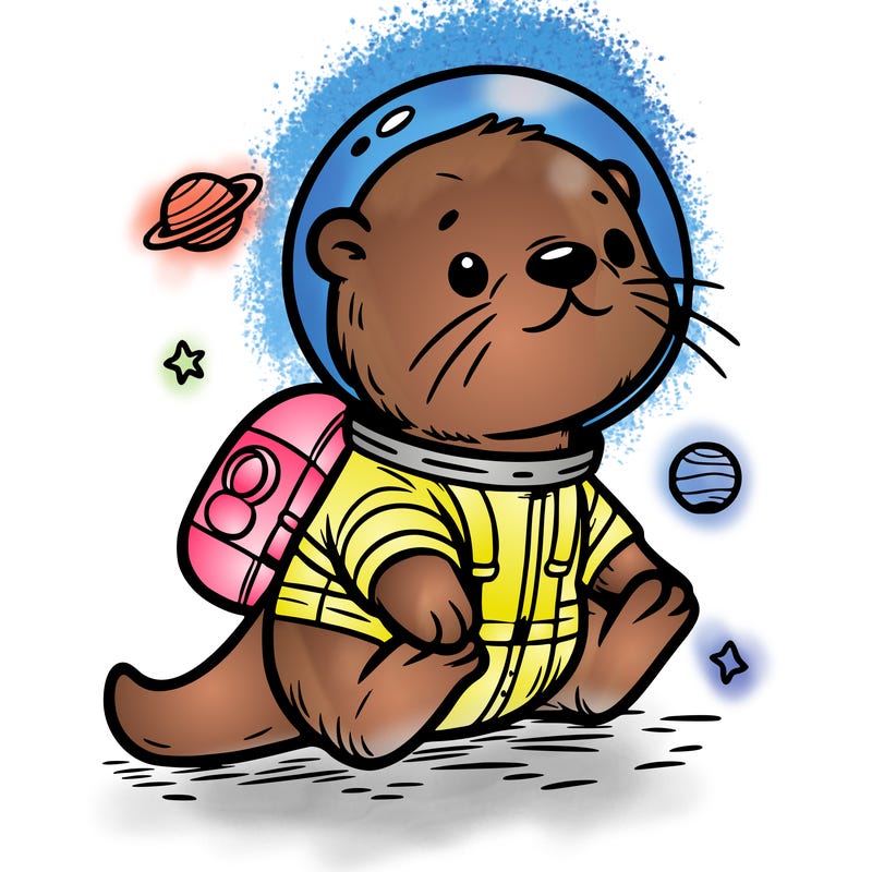 otter in a space suit