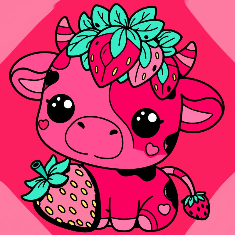 cute strawberry cow