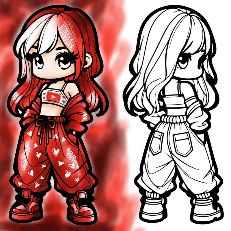 girl in crop top and baggy pants