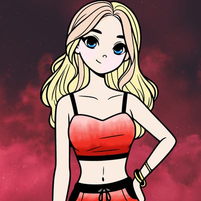 teen girl with crop top