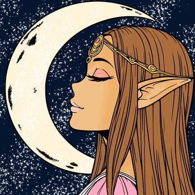 a realistic moon elf