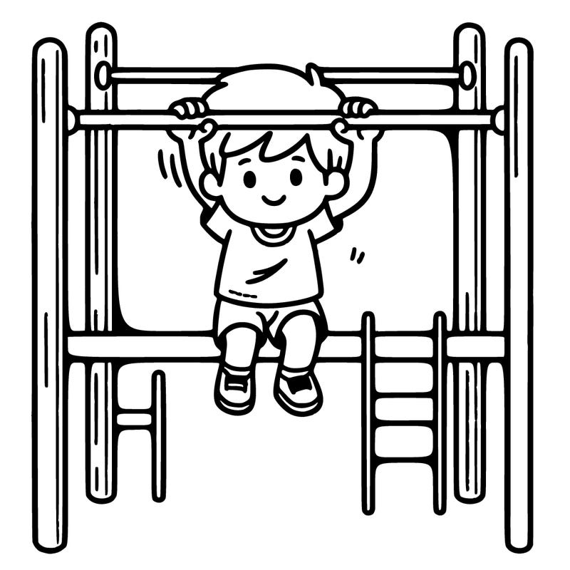 person on monkey bars