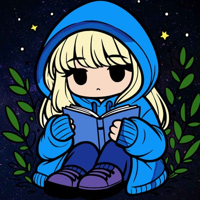 girl in oversized hoodie reading a book