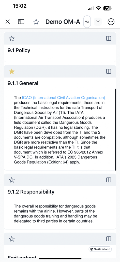 Yonder Offline Reader NG - Una visualización de manual técnico de aviación en la aplicación Yonder Offline Reader.