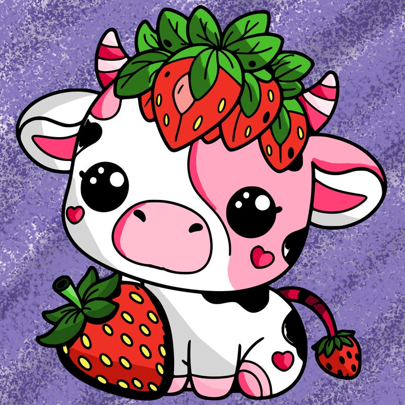 cute strawberry cow