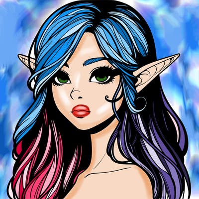 elf girl realistic dark fantasy