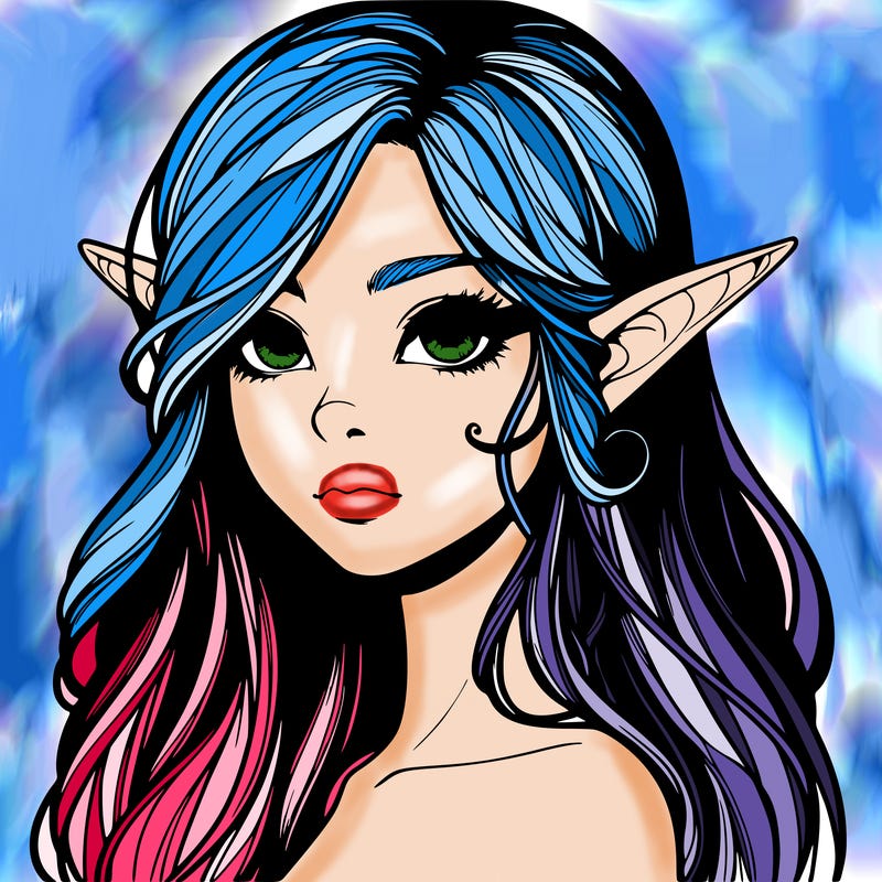 elf girl realistic dark fantasy