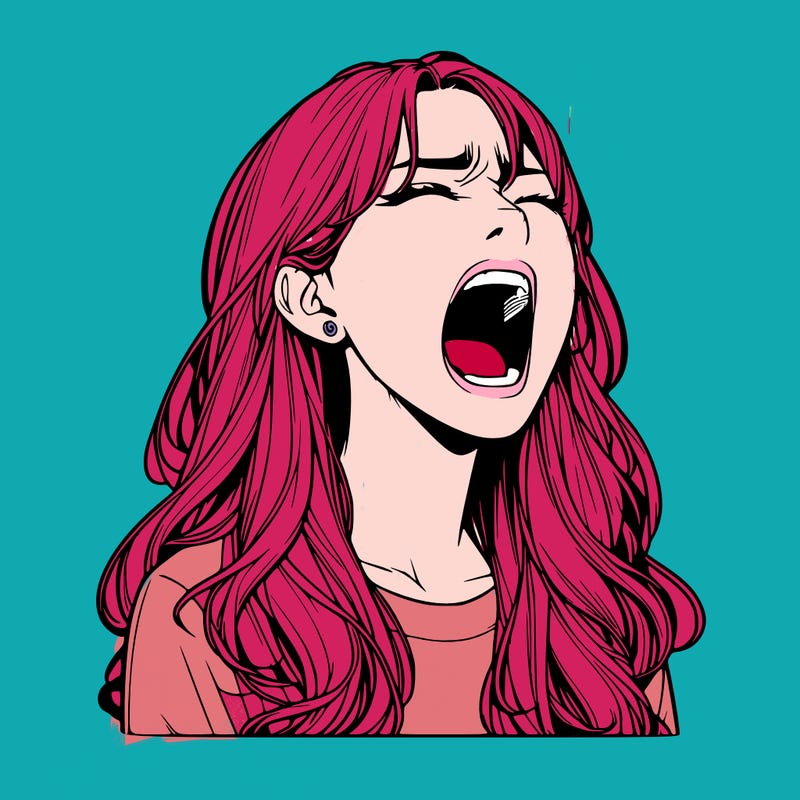 screaming realistic, girl