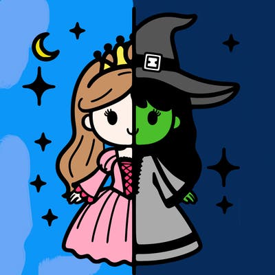 split princess and witch